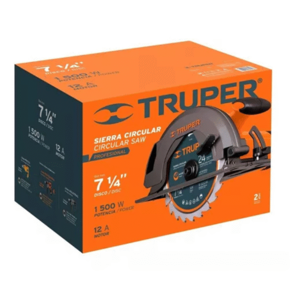 Sierra circular profesional 1500W 7-14 220V Truper